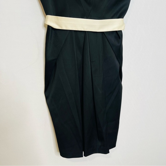 NWT! BCBG Maxazria Black Stretch Satin One-Shoulder Cokctail Dress. Size 6. - Picture 10 of 15